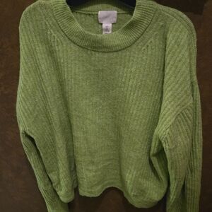 H&M Light Green Ribbed Sweater